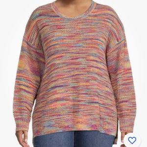 Terra and Sky Women’s Plus Pullover Space Dye Sweater Size 1X NEW